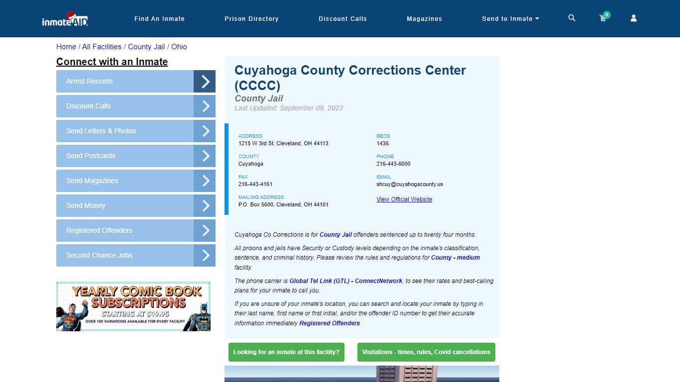 Cuyahoga County Corrections Center (CCCC) - InmateAid